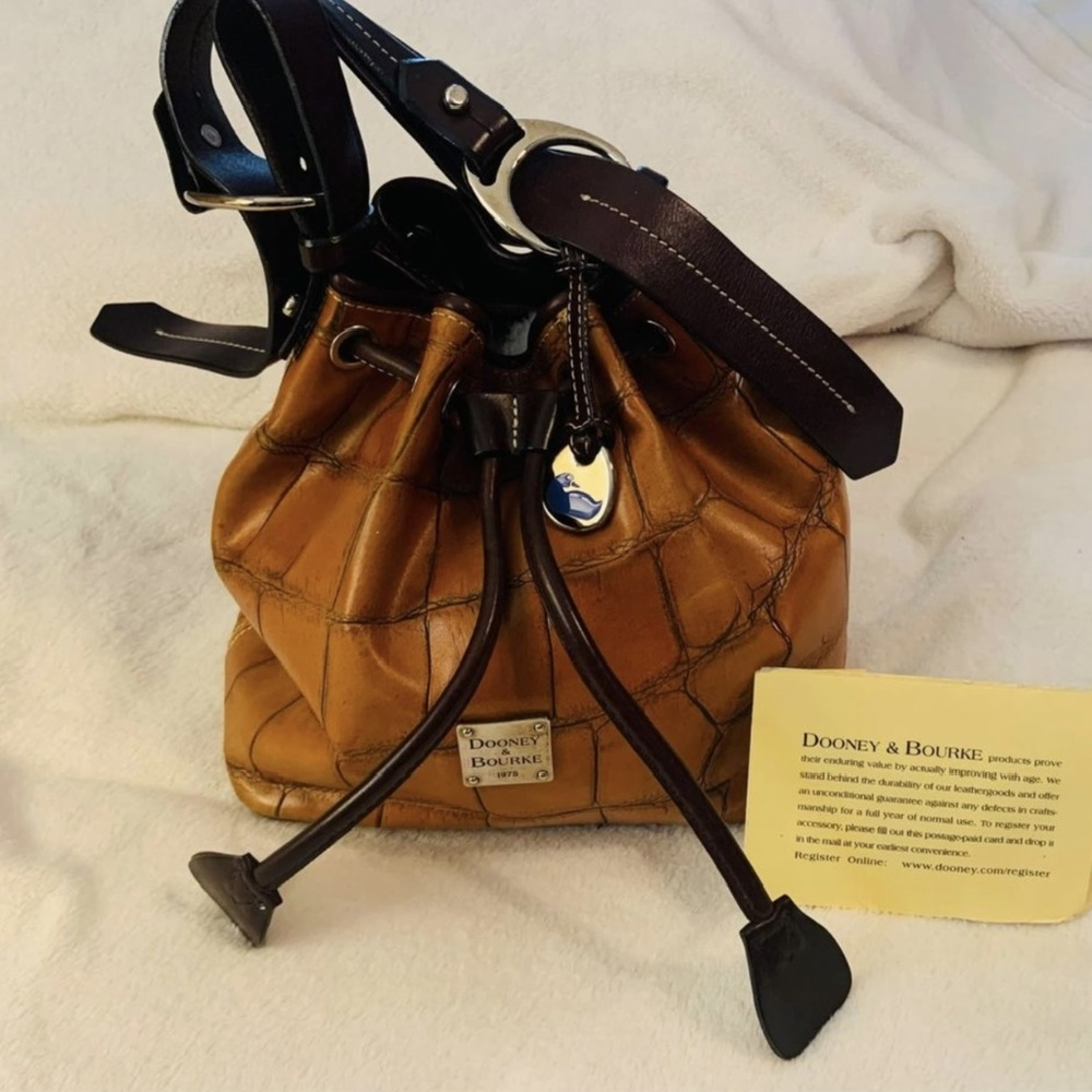 Dooney and bourke croco drawstring bag